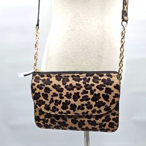 14th & Union Nordstrom NWOT Faux Leopard Tan Brown‎ & Black Crossbody
